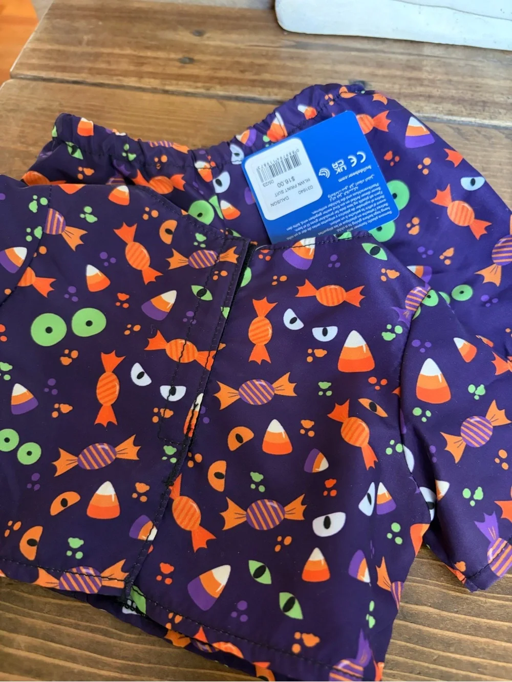 Build a Bear Halloween Orange Tie Out Fit CUTE! NWT